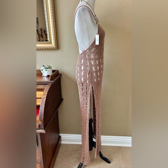 Flook the Label Maia Hand Crocheted Maxi Dress Macrame Cover Up Coco XS NWT - Picture 6 of 13